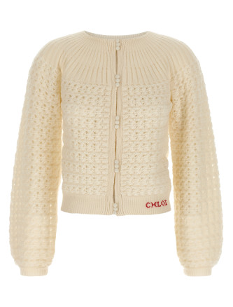 Jacquard logo cardigan