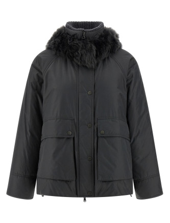 Cashmere neck down jacket