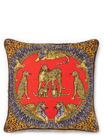 'Wild Cats' double-face cushion