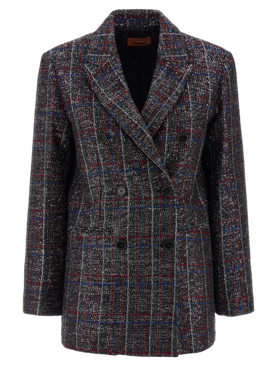 Sequin tartan blazer #1