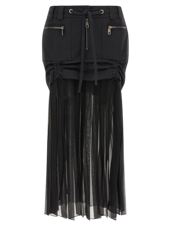 Twill and chiffon skirt #1