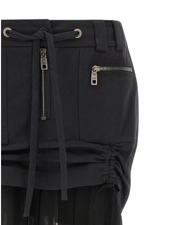 Twill and chiffon skirt #