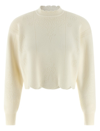 Scalloped hem sweater
