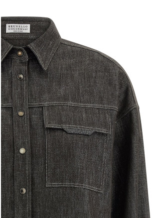 Lamé denim shirt #