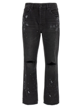 'P011 Knee Slit Paint' jeans