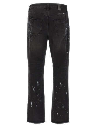 'P011 Knee Slit Paint' jeans #