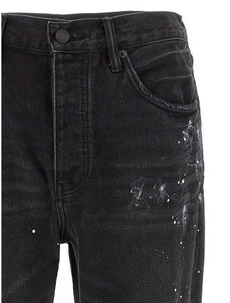 'P011 Knee Slit Paint' jeans #