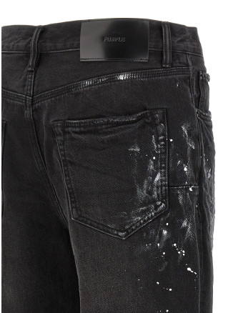 'P011 Knee Slit Paint' jeans #