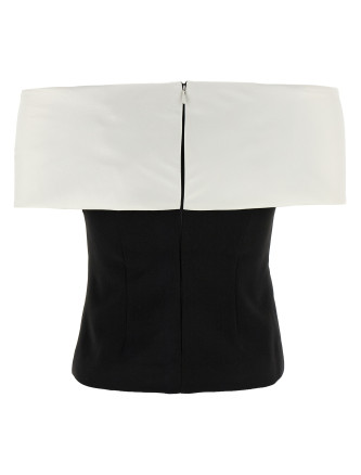 'Black Crêpe Flower' top #