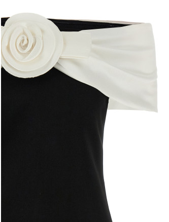 'Black Crêpe Flower' top #