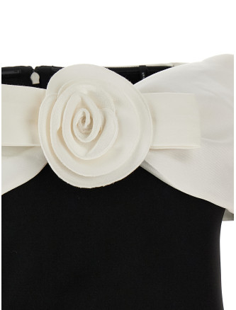 'Black Crêpe Flower' top #