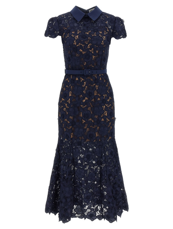 'Navy Guipure Lace Midi' dress #1