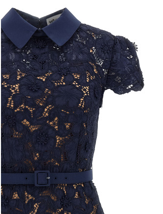 'Navy Guipure Lace Midi' dress #