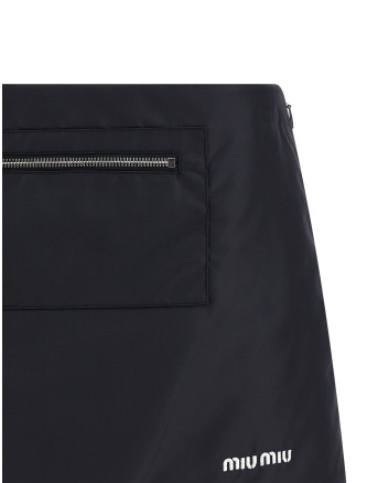 Nylon and fleece skirt #