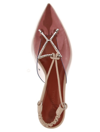 Crystal PVC sling backs #