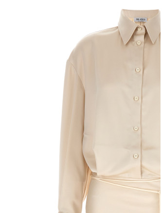 Long satin chemisier dress #