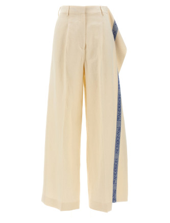 Logo band panel pants