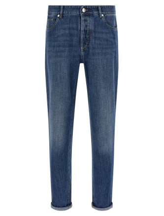 Logo embroidery jeans