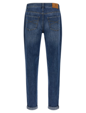 Logo embroidery jeans #