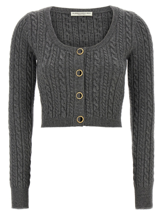 Свитер, кардиган ALESSANDRA RICH Cropped wool cardigan (FABX3867K43920003) #1