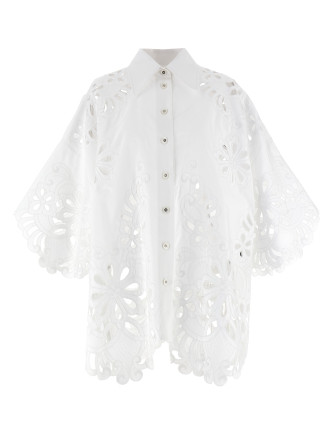 Cut-out embroidery shirt