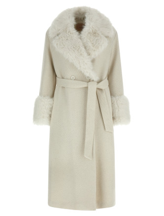 Пальто, тренч TWIN SET Lamé thread coat