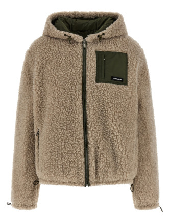 Hybrid construction down jacket