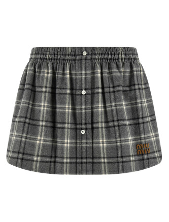 Check flannel skirt
