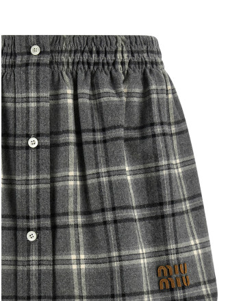 Check flannel skirt #