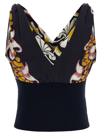Printed silk top #