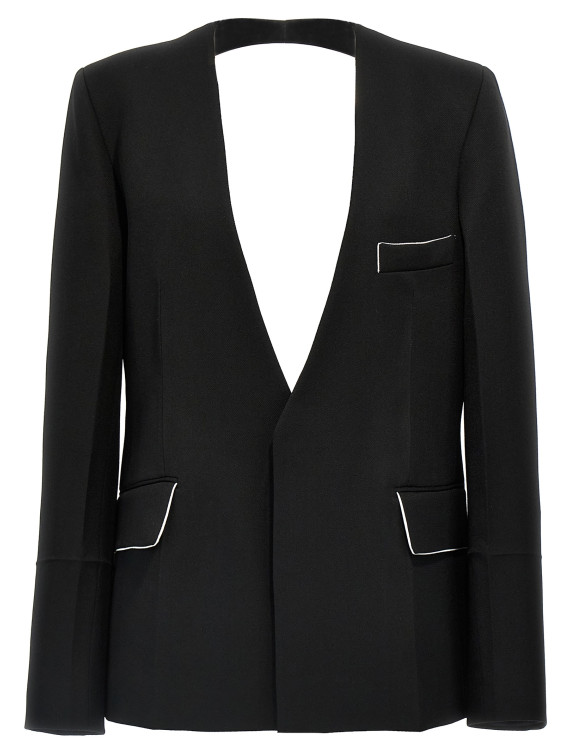 'Shrunken Collarless Open-Back' blazer #1