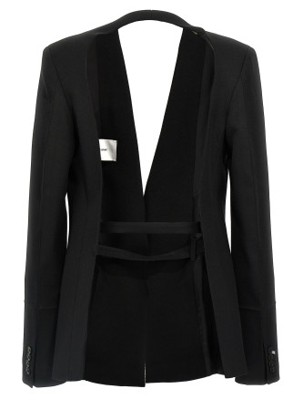 'Shrunken Collarless Open-Back' blazer #