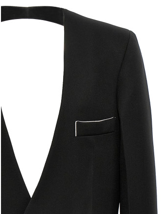 'Shrunken Collarless Open-Back' blazer #