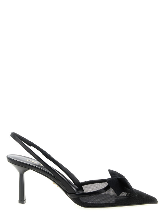 Mesh slingback with bow #1