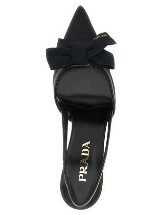 Mesh slingback with bow #