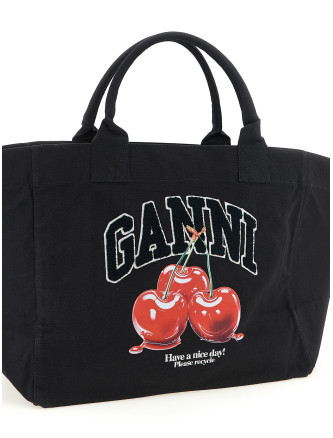 'Black XXL Cherry Tote' shopping bag #