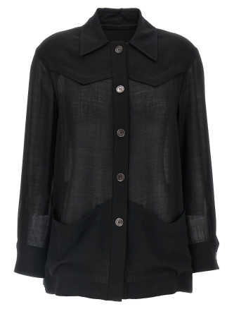 Semi-sheer wool jacket