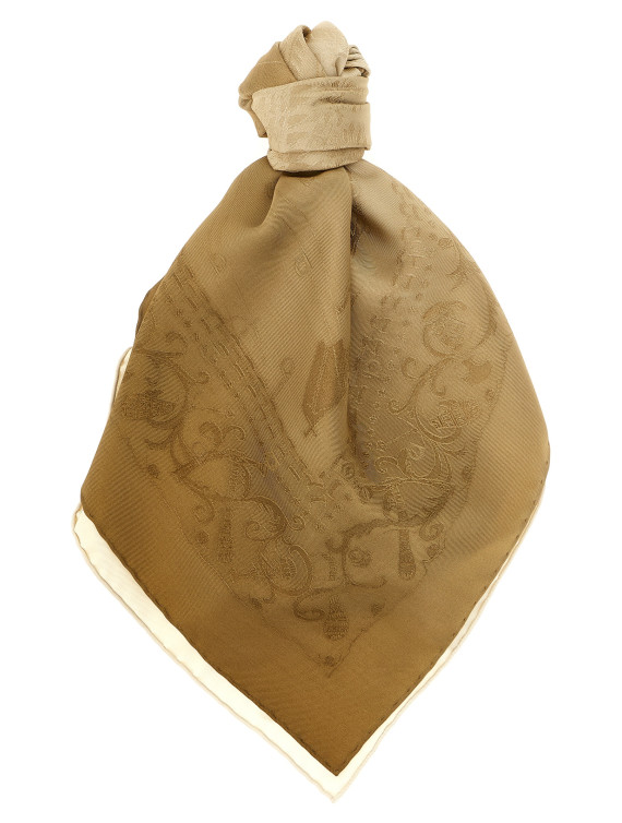 Шарф, платок FERRAGAMO 'Palazzo' (786884TAUPEIVORY) #1