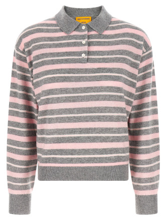 'Clloegiate Stripe Polo' sweater
