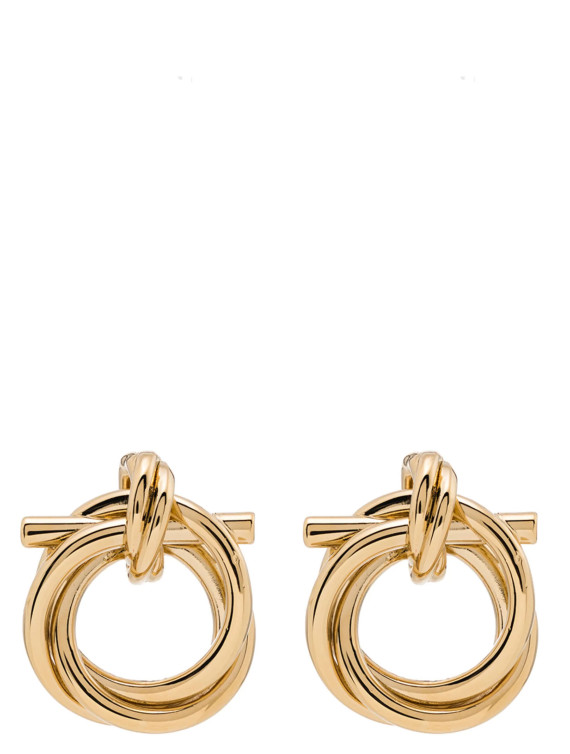 Серьги FERRAGAMO 'Gancini Torchon (S)' (751618OROGIOVE) #1