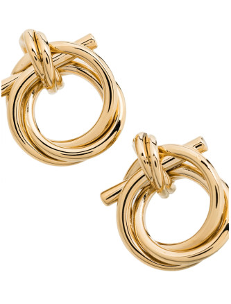 Серьги FERRAGAMO 'Gancini Torchon (S)' (751618OROGIOVE) #