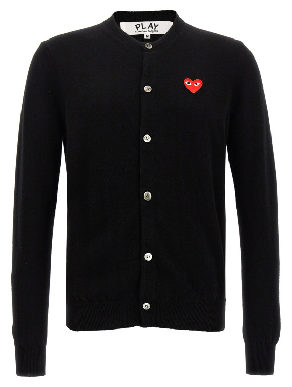 Свитер, кардиган COMME DES GARÇONS PLAY Logo patch cardigan (AXN0071) #1