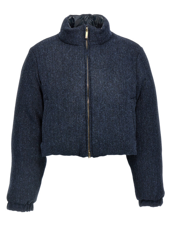'Herringbone Harris Tweed' reversible down jacket #1