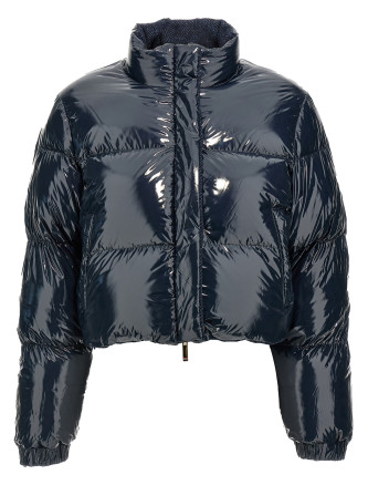 'Herringbone Harris Tweed' reversible down jacket #