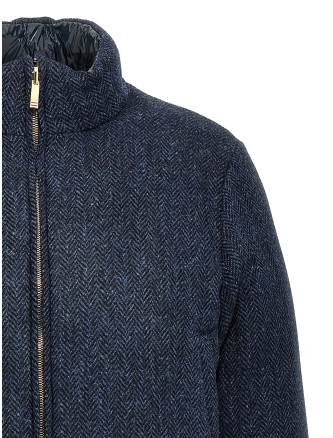 'Herringbone Harris Tweed' reversible down jacket #