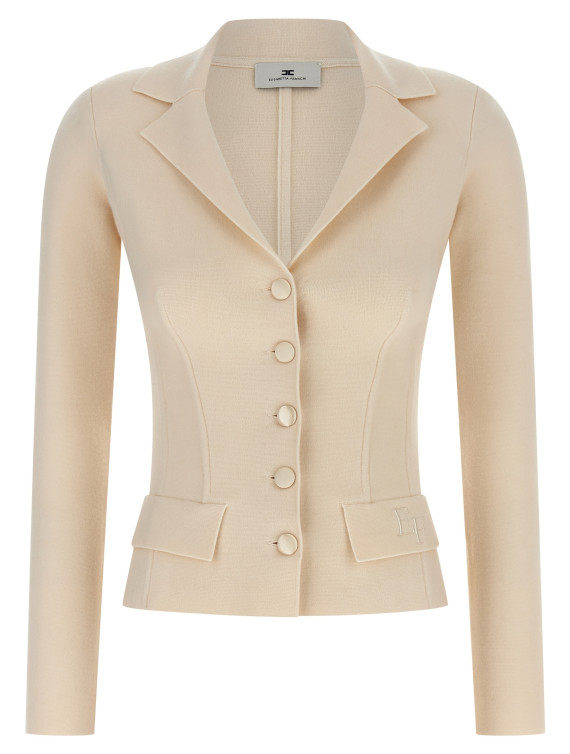 Пиджак, костюм ELISABETTA FRANCHI Fabric-stitch wool blazer (MK16S56E2DZ9) #1