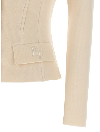 Пиджак, костюм ELISABETTA FRANCHI Fabric-stitch wool blazer (MK16S56E2DZ9) #