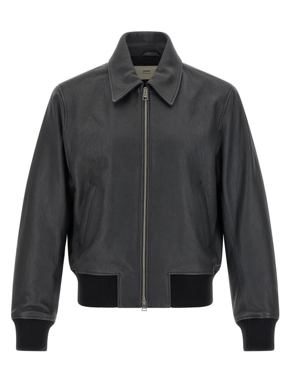 Кожаная куртка AMI PARIS 'Ami de Coeur' (HJK850LH0044020) #1