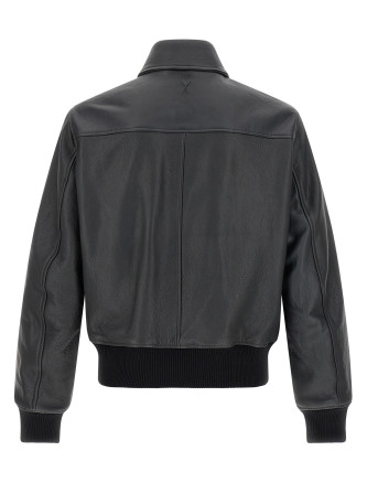 Кожаная куртка AMI PARIS 'Ami de Coeur' (HJK850LH0044020) #