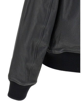 Кожаная куртка AMI PARIS 'Ami de Coeur' (HJK850LH0044020) #